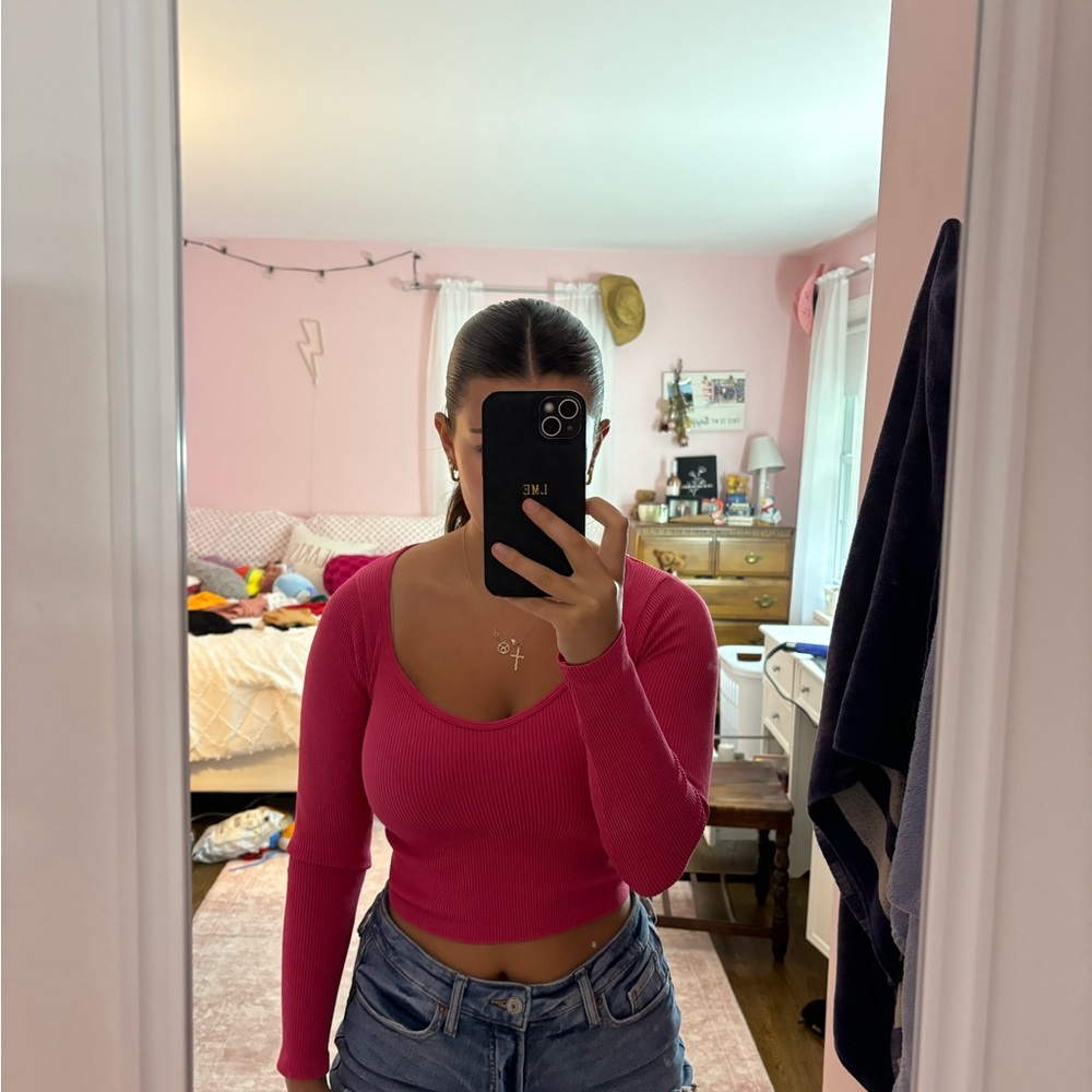 Zara Women's Pink Long Sleeve Top